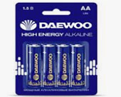 Батарейка AA LR6 1,5V alkaline BL-4шт DAEWOO HIGH ENERGY [упак]