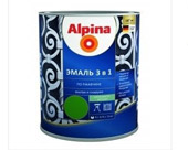 Эмаль АУ Alpina Эмаль по ржавчине 3 в 1 шелковисто-матовая RAL9003 Белый  0,75 л / 0,88 кг [шт]