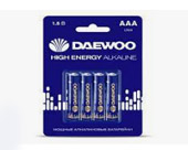 Батарейка AAA LR03 1,5V alkaline BL-4шт DAEWOO HIGH ENERGY [упак]